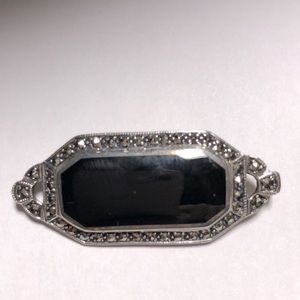 Onyx/Marcasite Pin